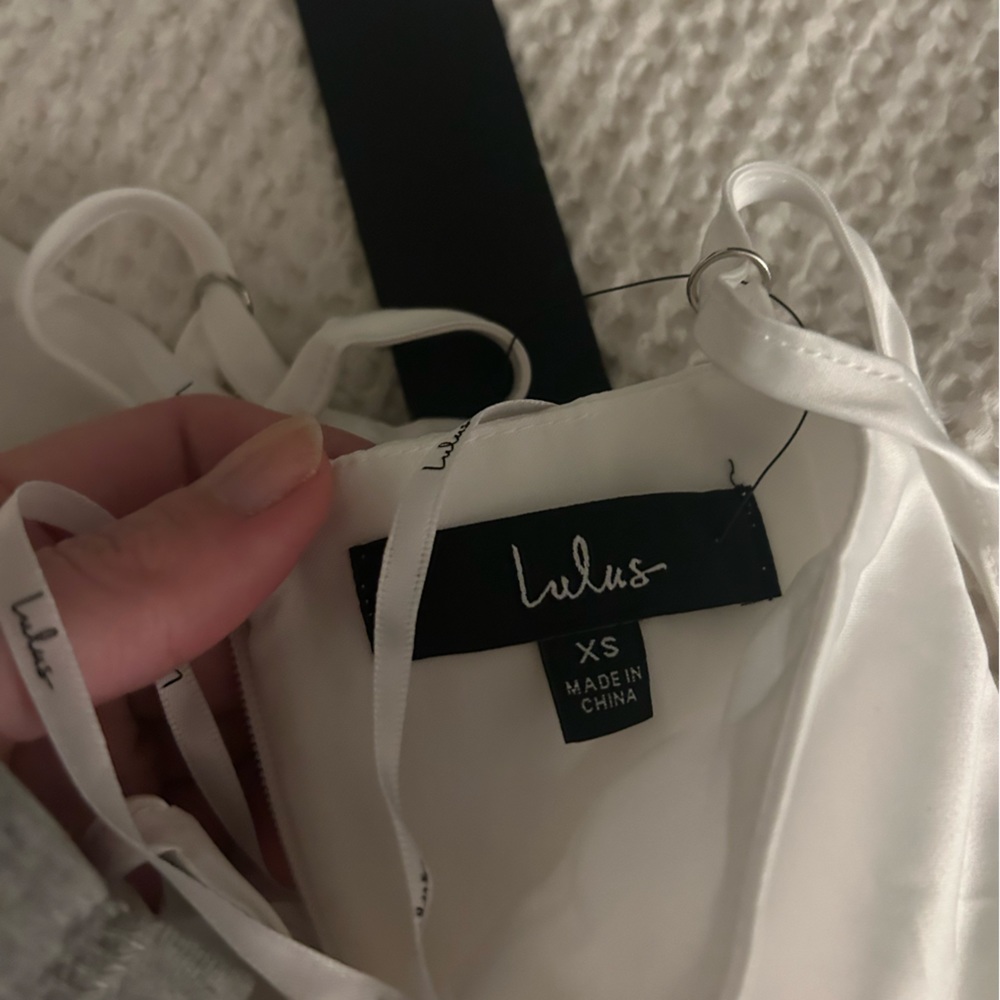 Lulus Chasing My Heart Ivory Satin Cowl Neck Romper - Picture 6 of 6